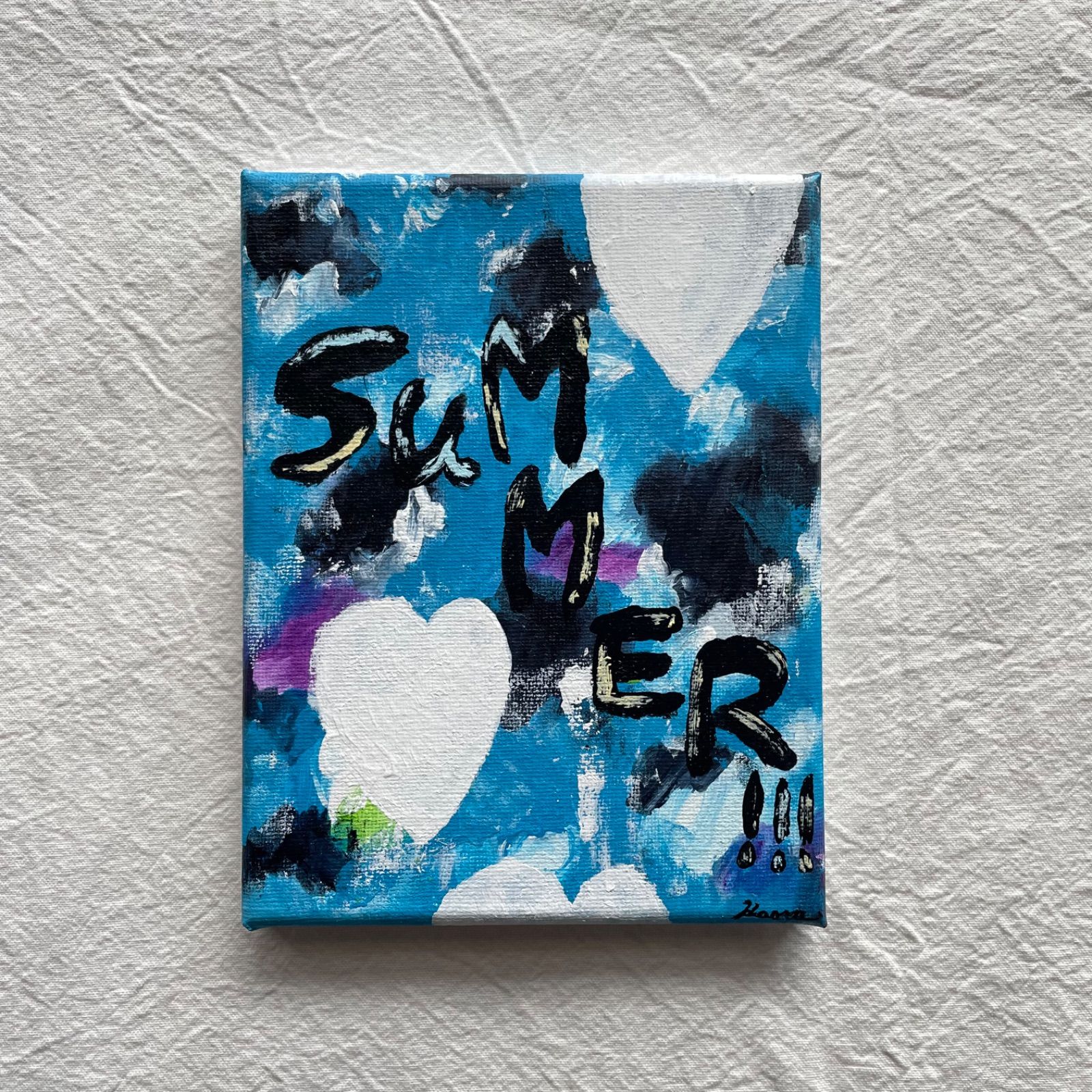 キャンバス画 SUMMER アクリル絵の具アート - メルカリ