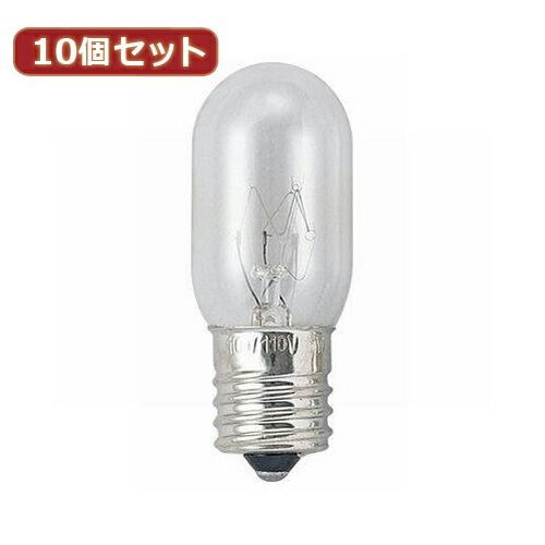 YAZAWA 10個セット ナツメ球15Wクリア口金E17 T221715CX10