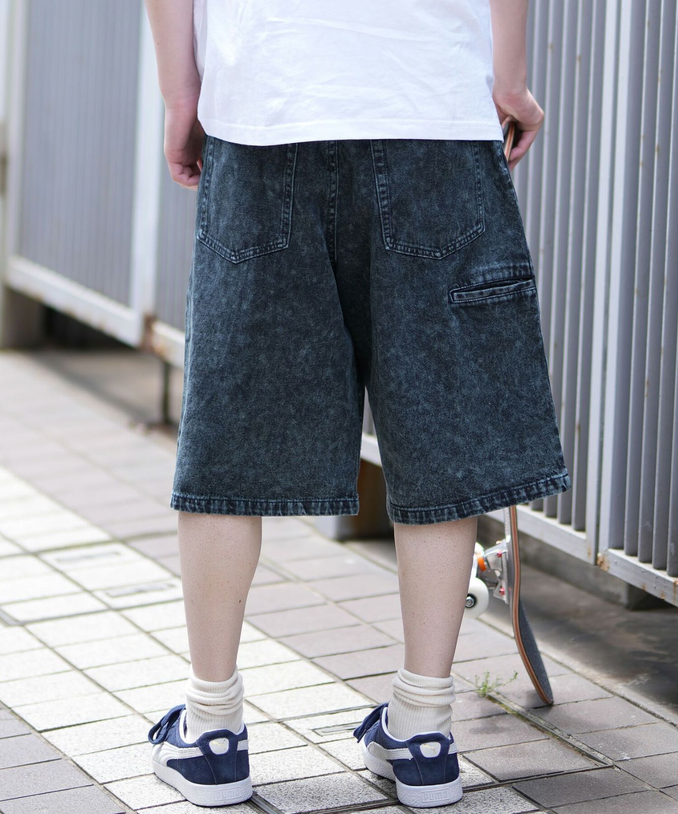 【ムラスポ公式】SANTACRUZ サンタクルーズ ショートパンツ メンズ デニムショーツ ロング丈 Big Mouth Pigment Denim Shorts 502242501 ムラサキスポーツ限定