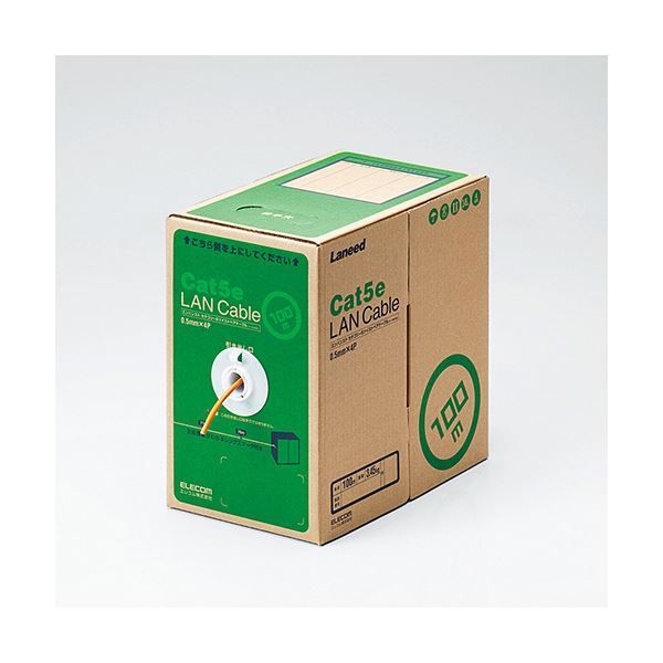 エレコムLANケーブル Cat5e 単線 オレンジ 100m RoHS指令準拠 10物質 LD-CT2 DR100 RS 1本