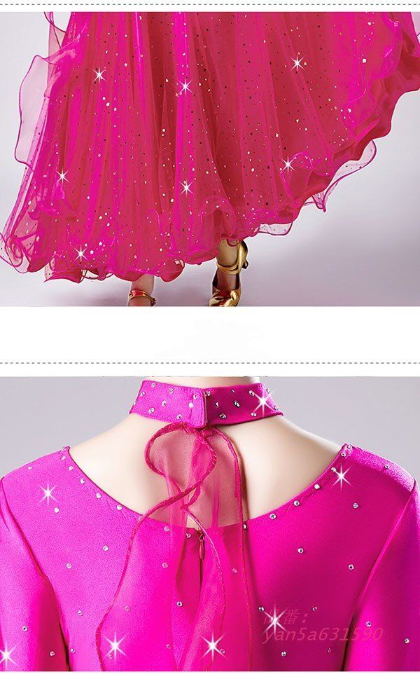 代引可。 社交ダンス ドレス 競技用 社交ダンス衣装 ワンピース 舞台 キラキラ ドレス ヴィーナスダンスウエア 長袖 社交ダンス 広がる 豪華 yan5a631590 爽やかな