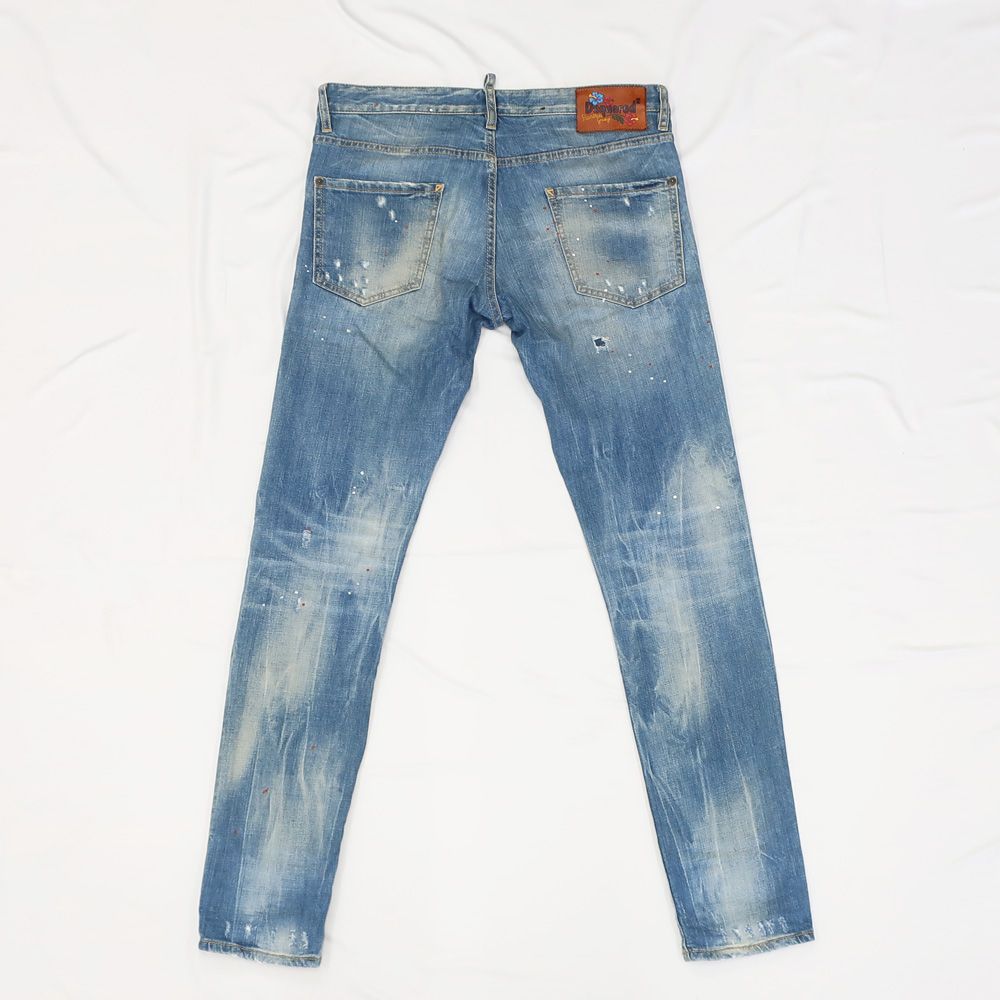 天白】【DSQUARED2】ディースクエアード デニムパンツ ペイント加工