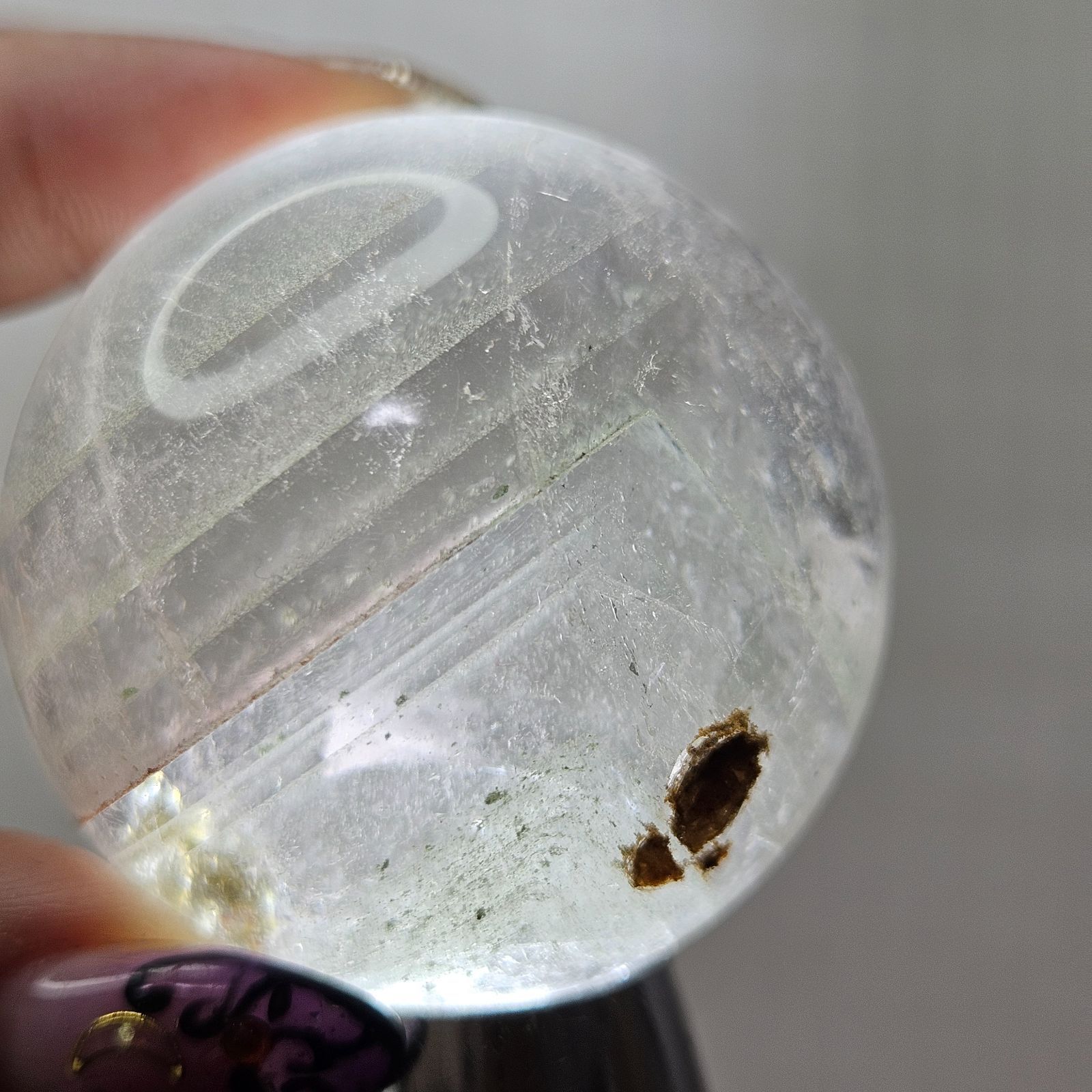 虹入りファントムガーデンクォーツ スフィア