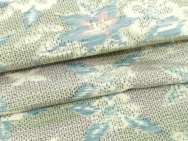 平和屋着物▽訪問着 単衣 紬地 切嵌吉祥文 正絹 逸品