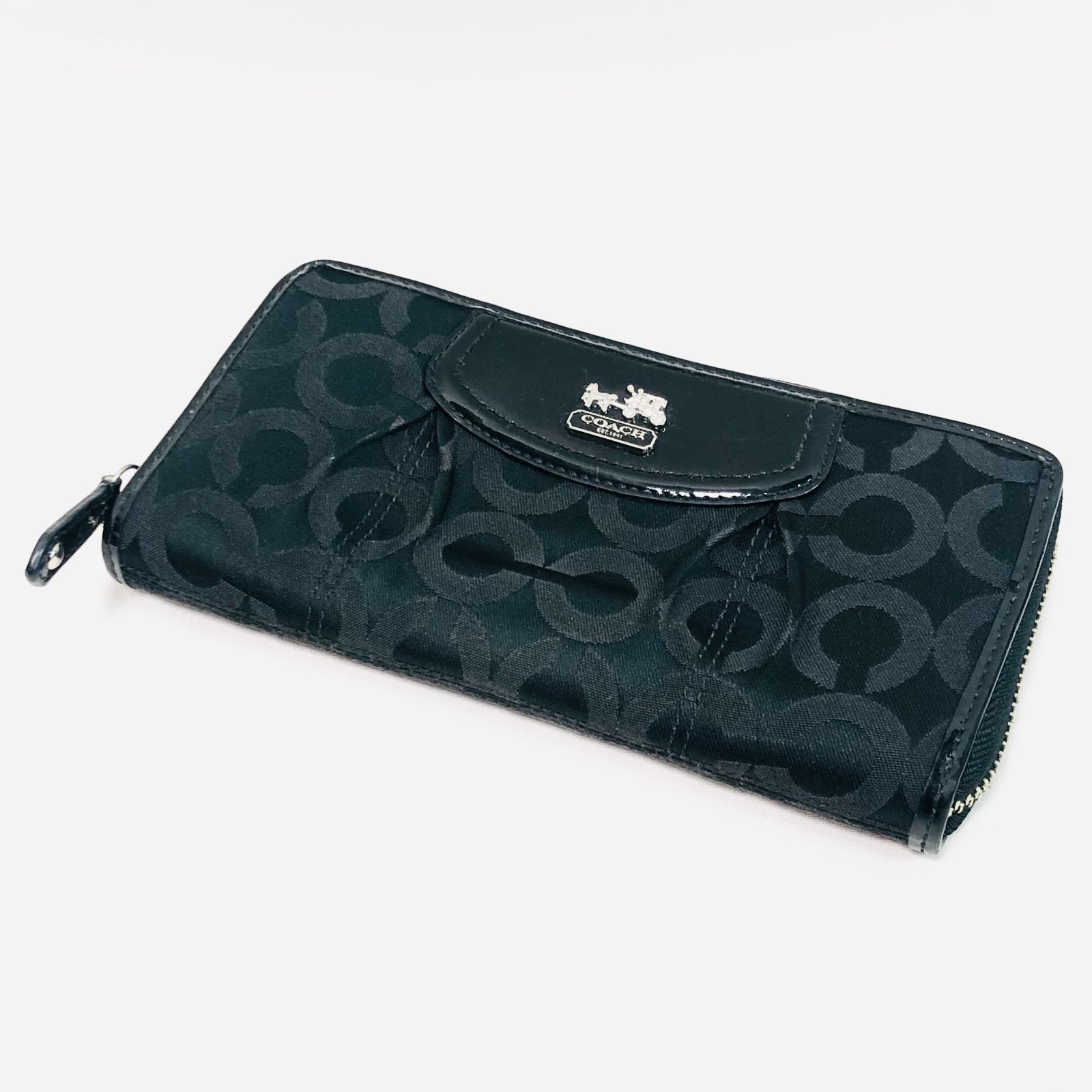 COACH コーチ マディソン オプアート 長財布 財布 ラウンドファスナー 