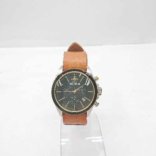 Θ Vivienne Westwood Camden Lock II クロノグラフ 動作未 3針 腕時計 ブラウン メンズ E 1412090050947