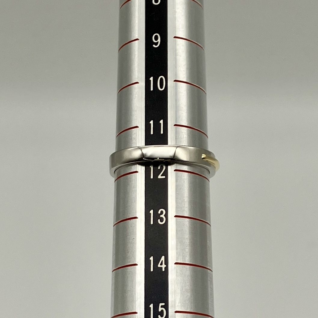 K18 18金 Pt900 プラチナ900 デザインリング 11.5号 3.6g 研磨済み