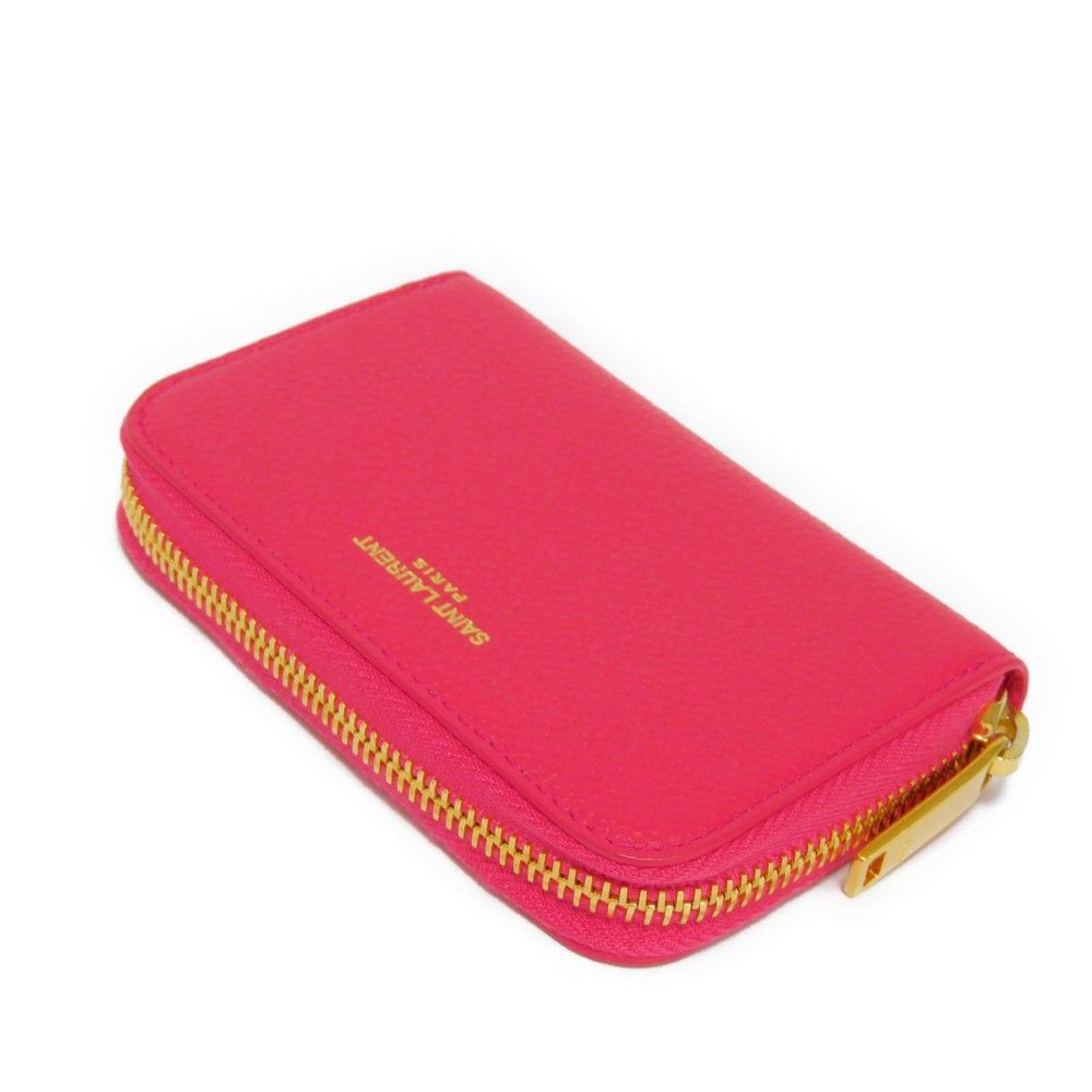 サンローランパリ コインパース ラウンドファスナー ロゴ フレッシュフューシャ コインケース 504778 B680J 5619 - メルカリ