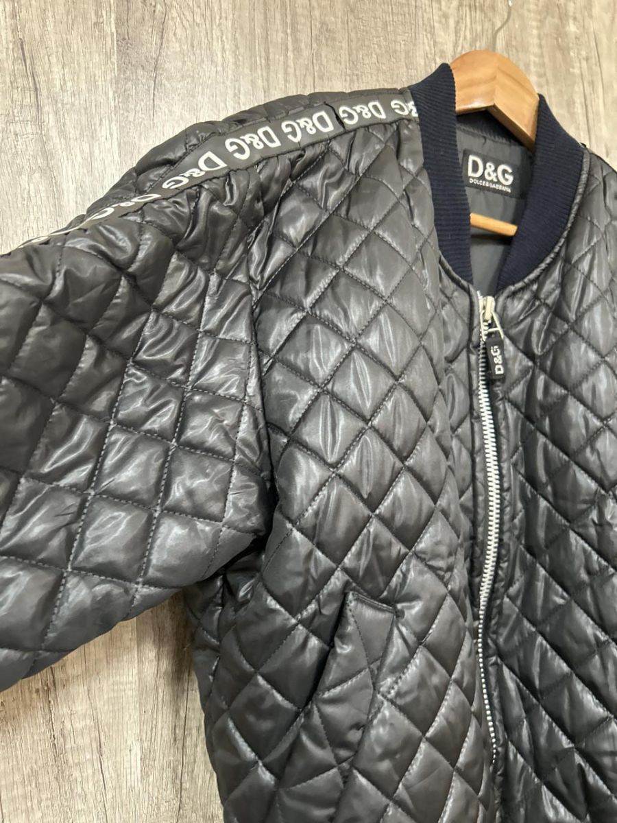 Dolce-Gabbana ドルチェ＆ガッバーナ 刺 ショート キルティング ジャケット 黒 メンズ