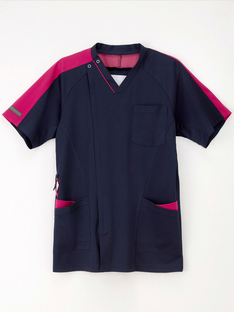 ナガイレーベン 男子スクラブ RF-5197 ネイビー ピンク