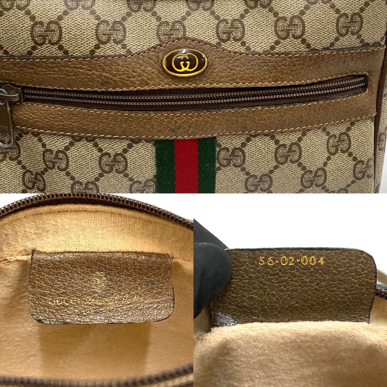 美品 GUCCI オールドグッチ ヴィンテージ GG ロゴ 金具 シェリー