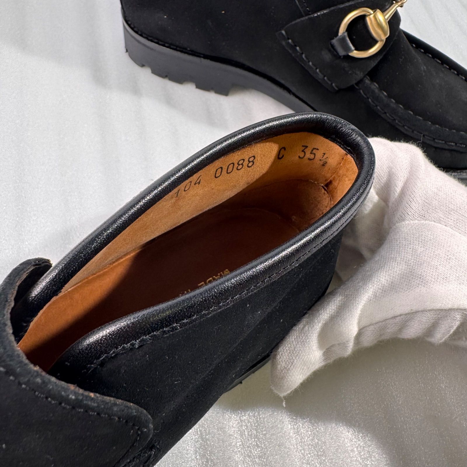 ✨Bランク GUCCI グッチ ホースビット スウェード レザー アンクル