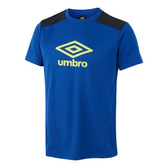 umbro アンブロ 半袖プラクティスシャツ ブルー S UUUVJA65 BLU | スポーツ スポーツ用品 運動 服 衣類 ウエア トップス シャツ Tシャツ 半袖 吸汗速乾性 デザイン メッシュ 機能性 ロゴ サッカー フ