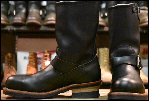 7D 09年 レッドウィング 2268 エンジニア 黒 ブラッククローム スチールトゥ ブーツ redwing HOPESMORE FI279