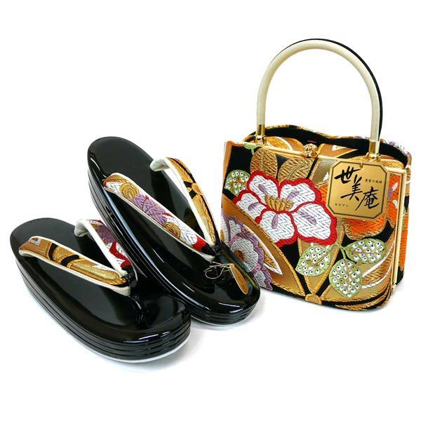 【美品】振袖用バッグ　草履　成人式　振袖　西陣織　正絹　Ｌサイズ 新品】Lサイズ 振袖用 草履バッグセット zb-112-4 世美庵 西陣織 正絹