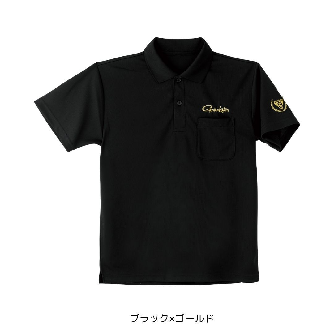 Gamakatsu ブラックポロシャツ　GM-3732 Mサイズ フィッシングシャツショートスリーブ GM3732 | がまかつ