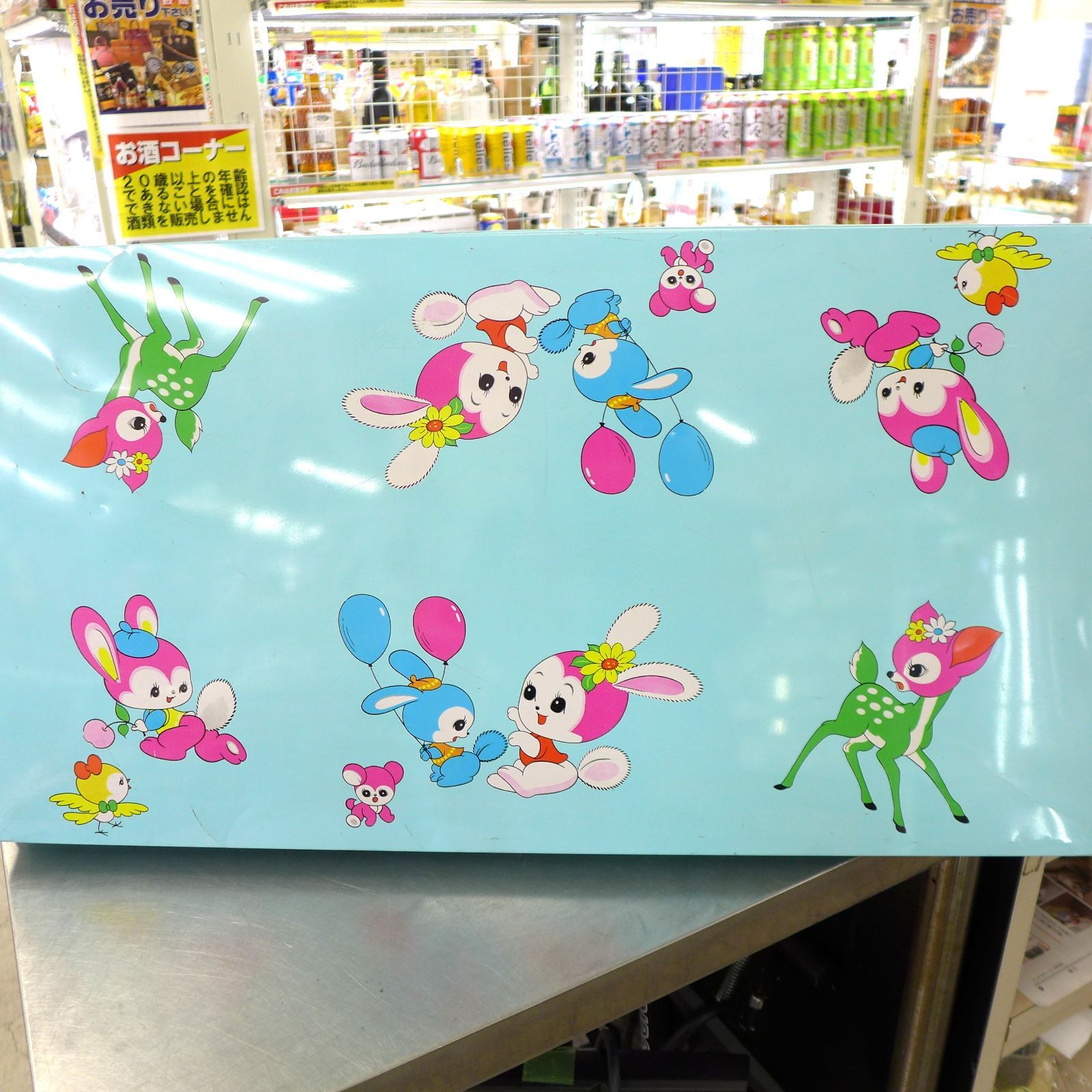 昭和レトロ 丸金製缶 ブリキ衣装ケース うさぎ バンビ 公田店
