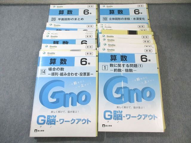 富士教育 小6 グノーブル G脳ワークアウト 算数 1～20 新版 通年セット