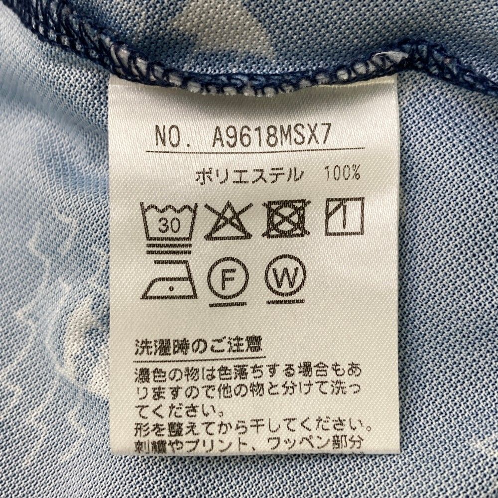 サイズ：L AND PER SE アンパスィ 半袖ポロシャツ 総柄 ネイビー