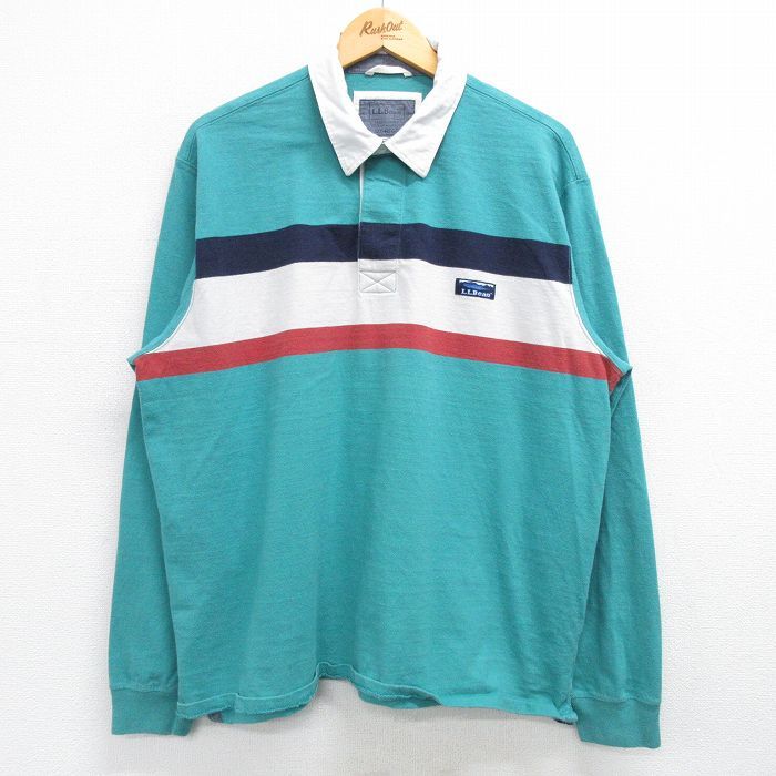 XL/古着 エルエルビーン LLBEAN 長袖 ブランド ラガー シャツ メンズ コットン 青緑他 25feb19 中古 トップス