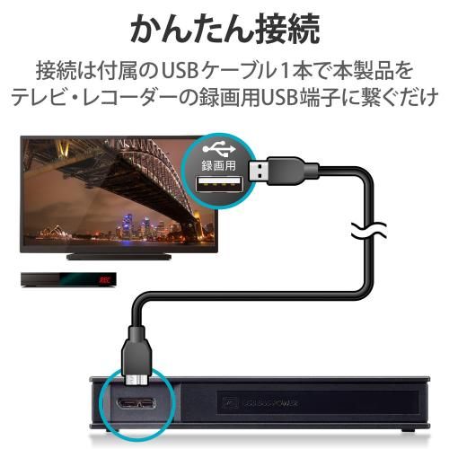 TV用2.5インチ外付けHDD ELP-PTV020UBK