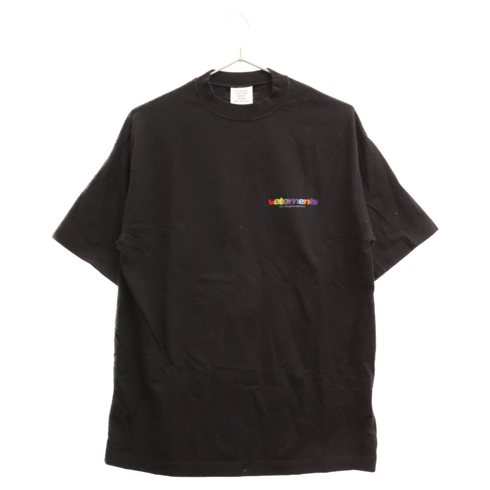 VETEMENTS (ヴェトモン) 18SS back logo print Shirt バック ロゴ プリント シャツ 半袖Tシャツ  WSS18TR6 ブラック - メルカリ