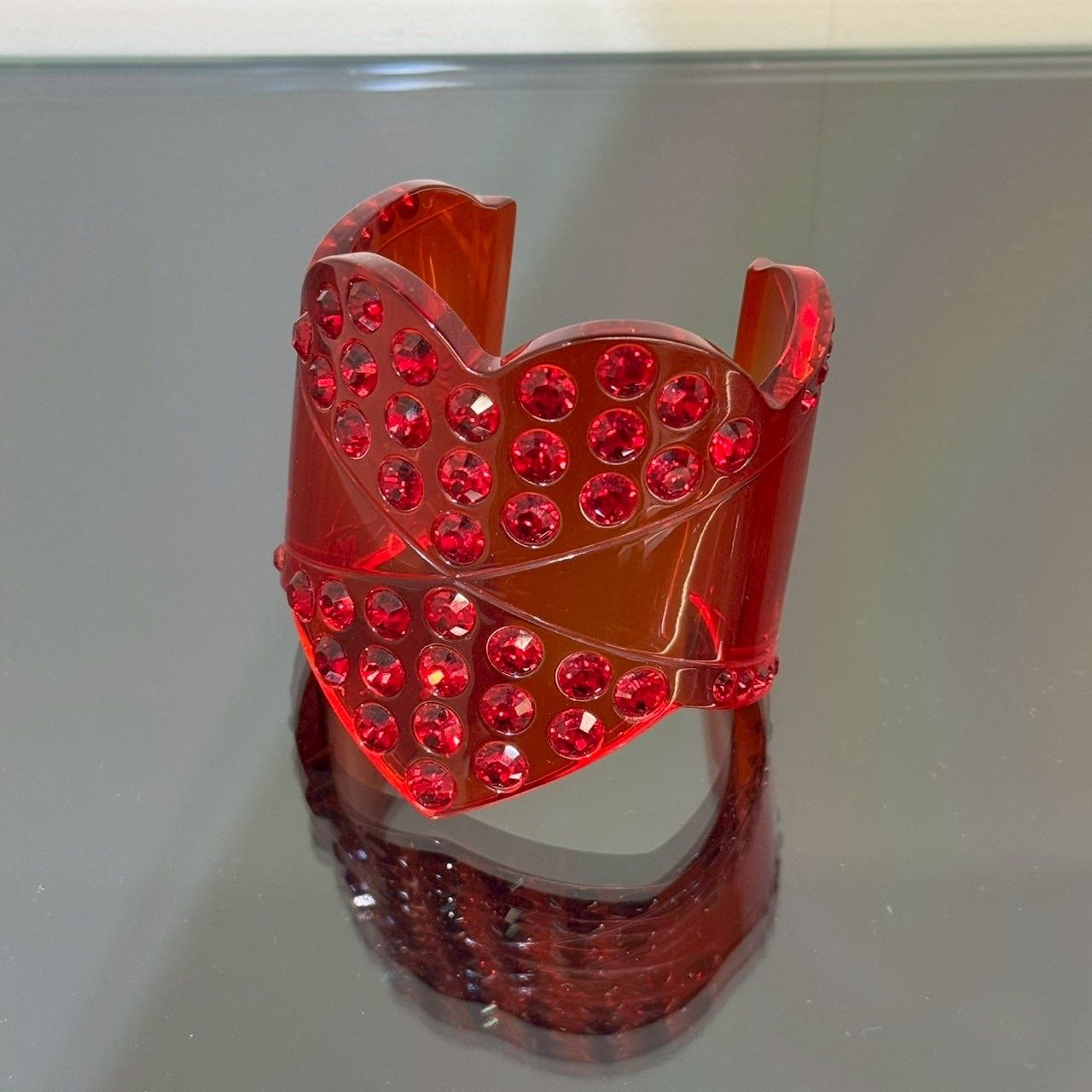 ルイヴィトン LV クリア バングル ラインストーン ハート ブレスレット バングル