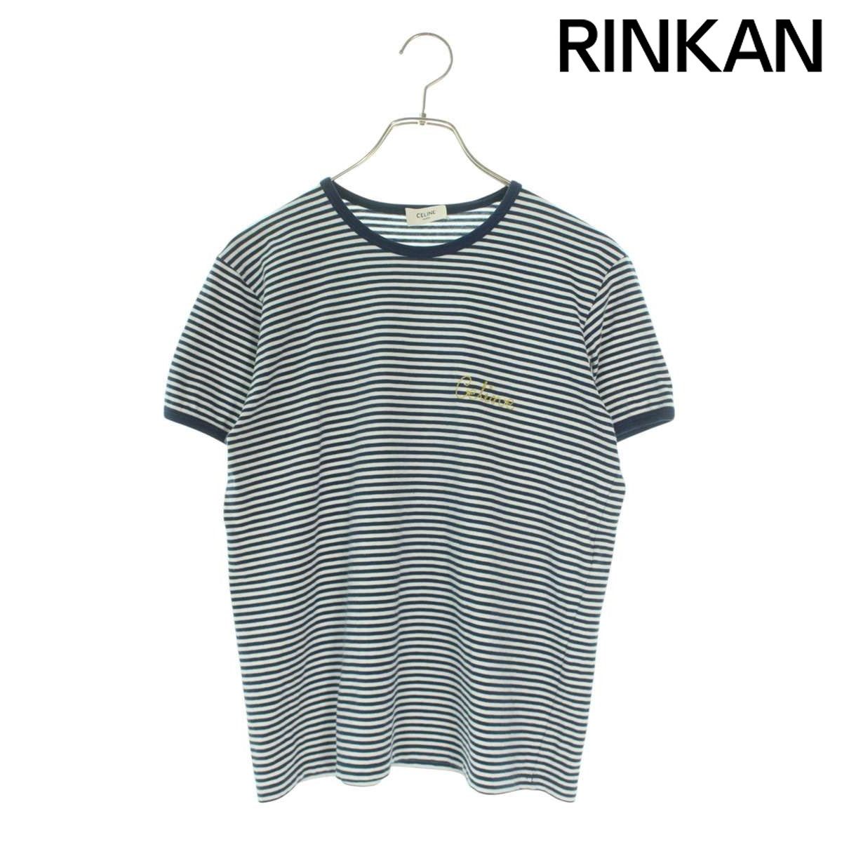 セリーヌ 2X346469F ロゴエンブロイダリーボーダーTシャツ レディース L