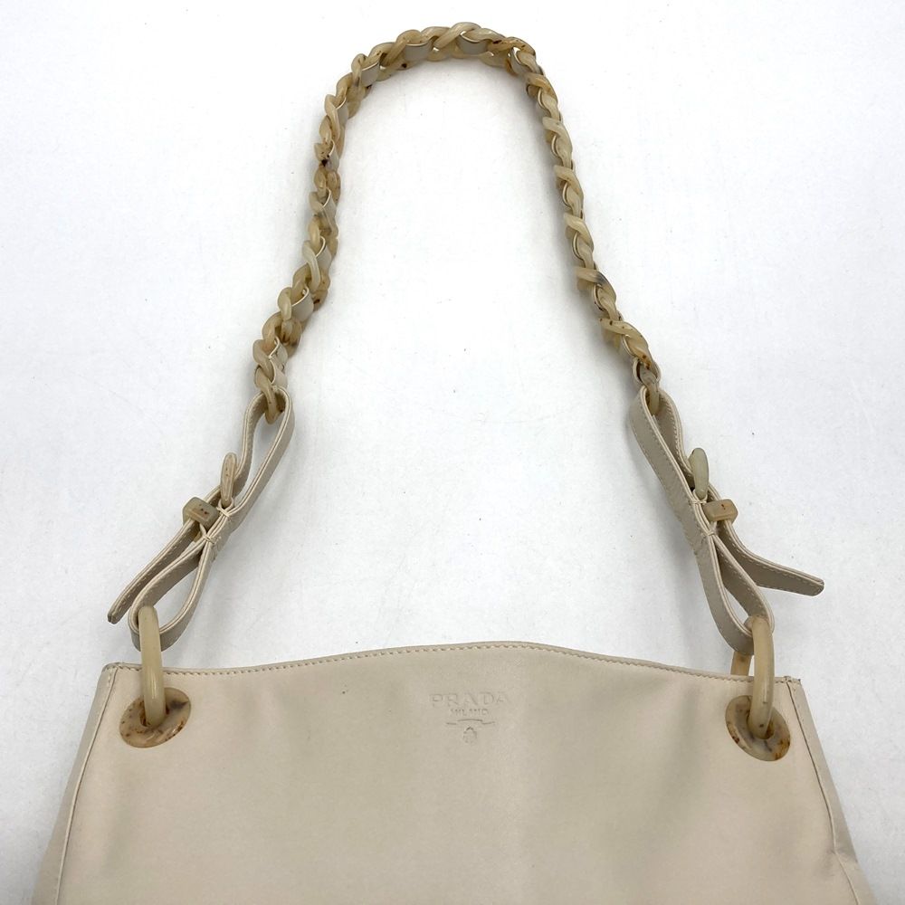 PRADA アイボリー ベージュ　レザー ショルダー　バッグ　プラダ PRADA ショルダー バッグ ベージュ レザー プラダ ハンドバッグ