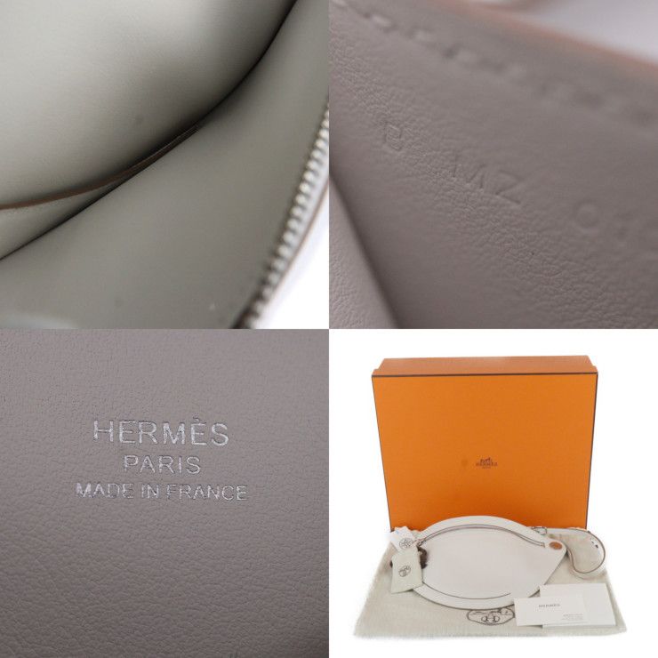 HERMES 新作　プティットコース　白色　クレ シルバー金具 プティット・コース グリペール (グリスパール) ライトグレー