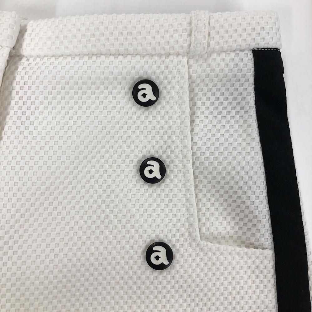 超美品】アルチビオ ショートパンツ 白×黒 凹凸生地 前ボタン