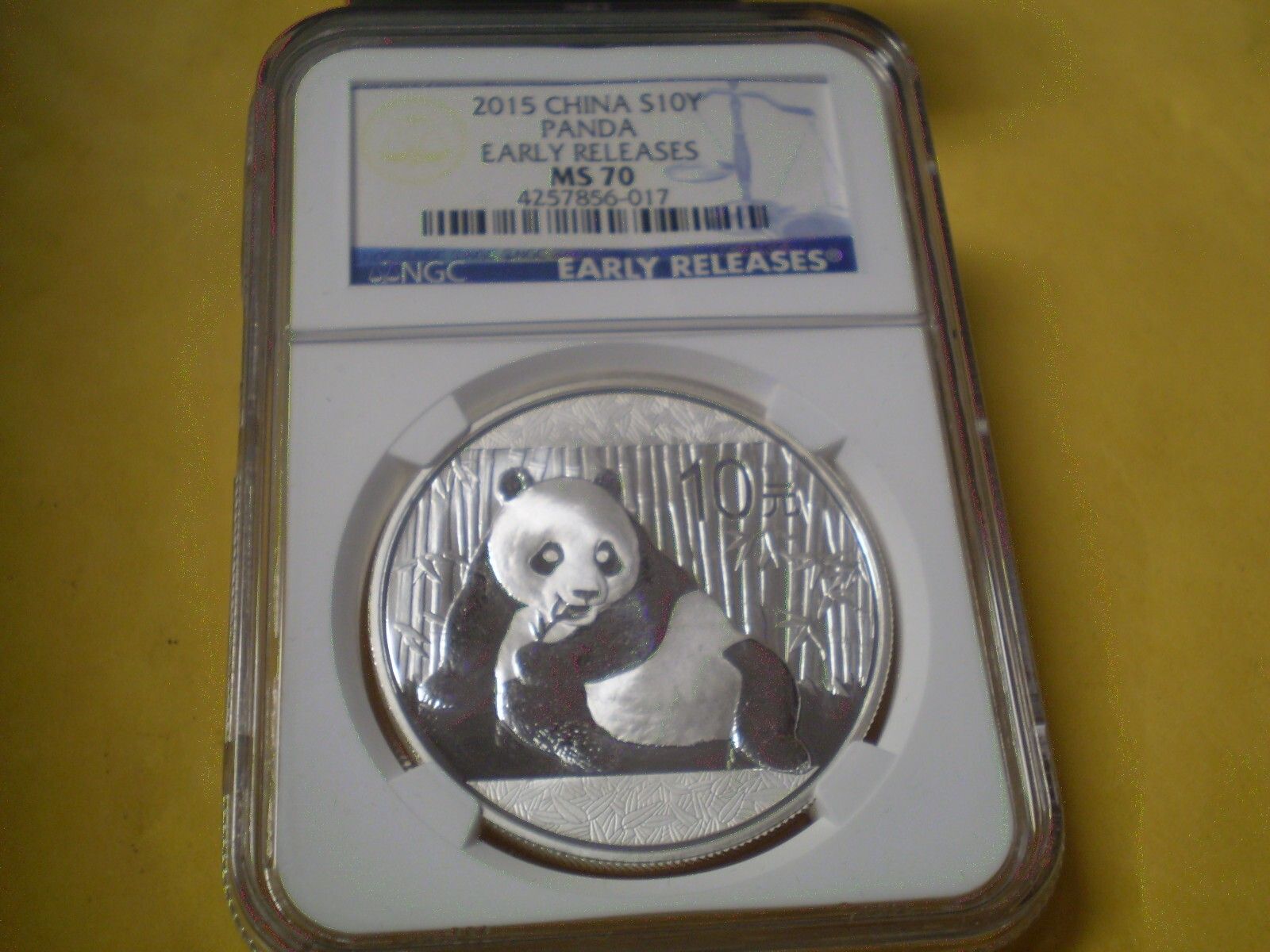 2015 China 1 Oz Panda Early Releases Silver 10Y MS 70 NGC Coin