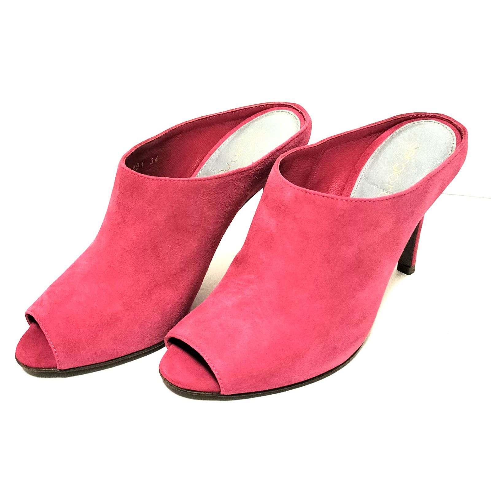 SERGIO ROSSI セルジオロッシ オープントゥミュール 1891 スエード 34 レディース ピンク