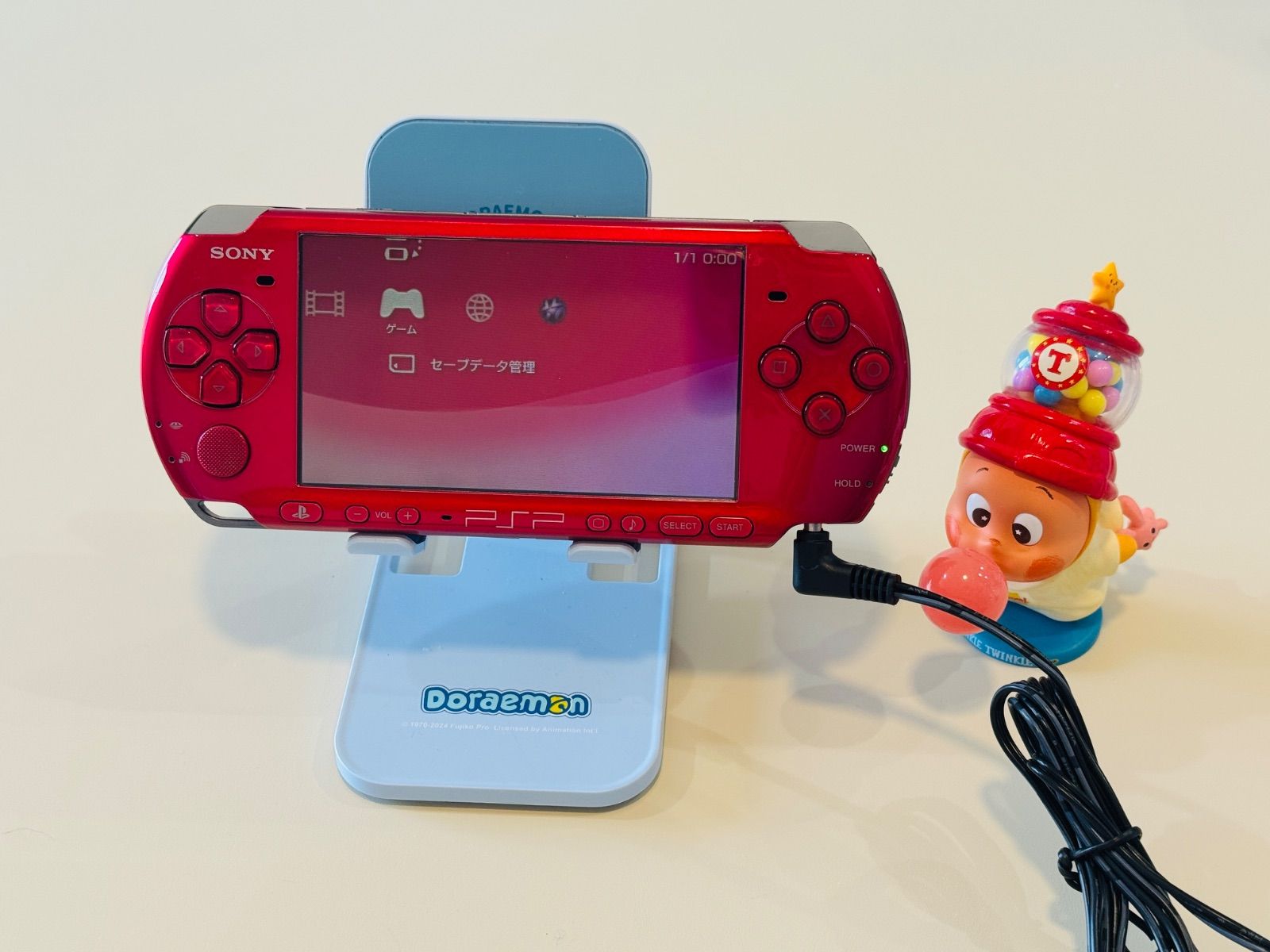 SONY PSP-3000 レッド 本体のみ 全機能動作品 バッテリー|充電器|メモステなし