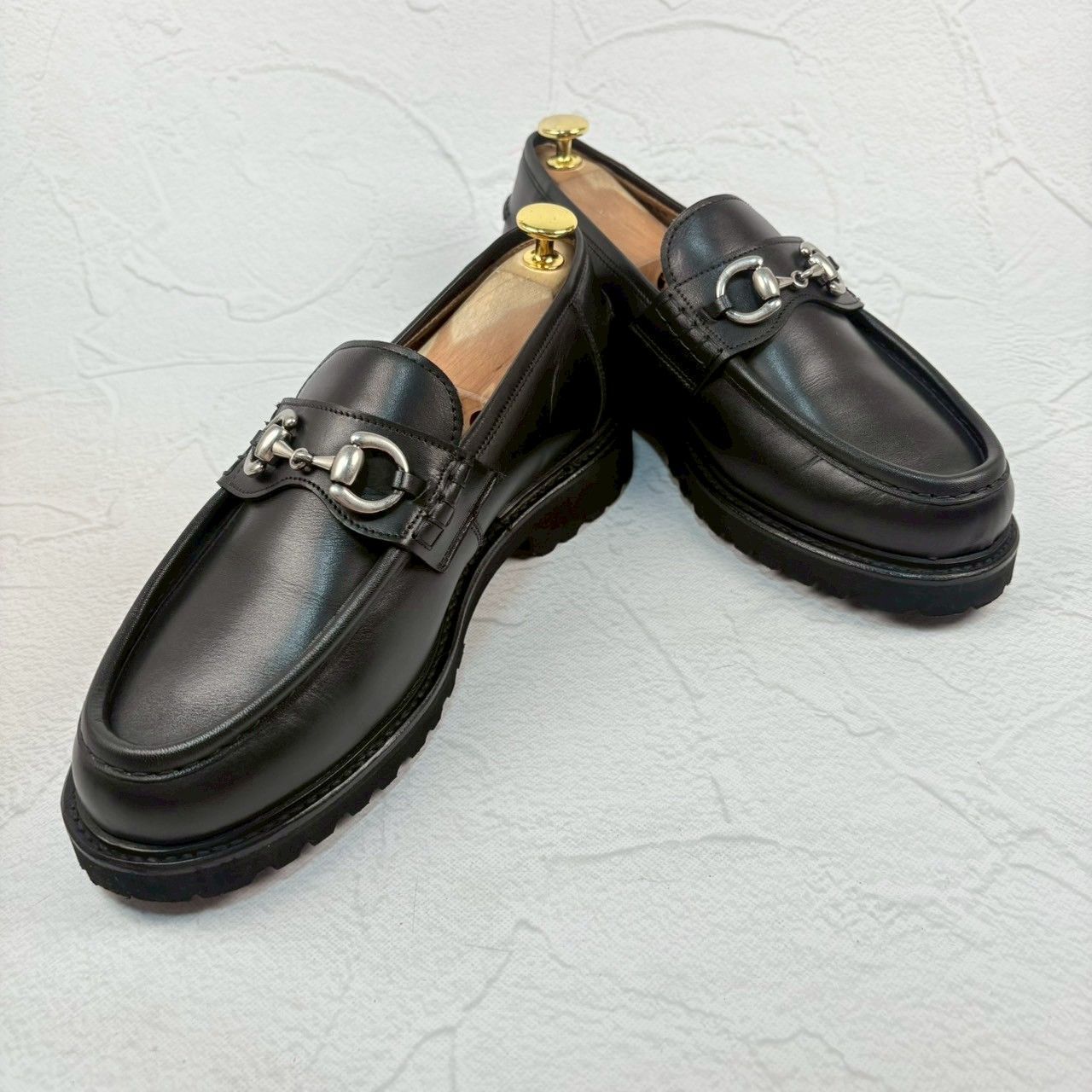 極美品】Berwick バーウィック 5387NVLBK ビットローファー シルバー 