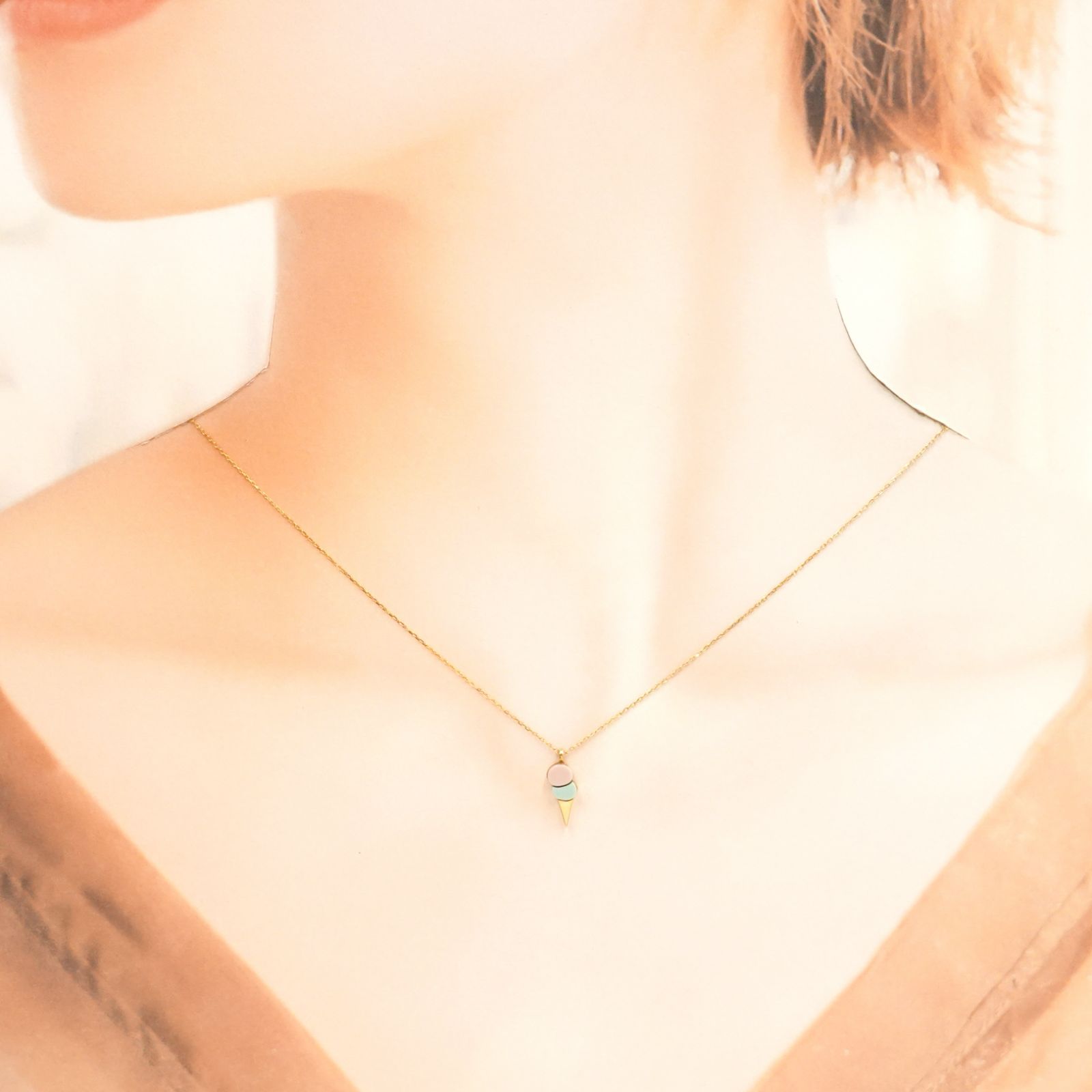 ☆アーカー☆ティランアイスネックレス AHKAH アーカー ティランアイス K18 ネックレス アイスクリーム