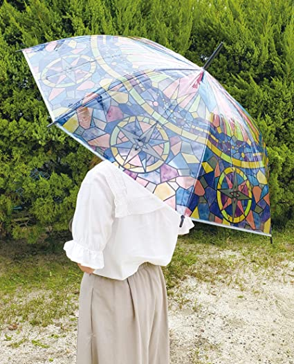 メルカリshops 透明傘 ビニール傘 おしゃれ カラフル じょうぶ 軽量 グラスファイバー骨 ワン