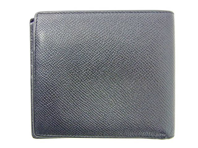 正規品⭐️美品⭐️BVLGARI ブルガリ　男女兼用　コンパクトウォレット　財布　黒 ブルガリ 二つ折り 財布 財布 ブラック レザー BVLGARI 二つ折りサイフ