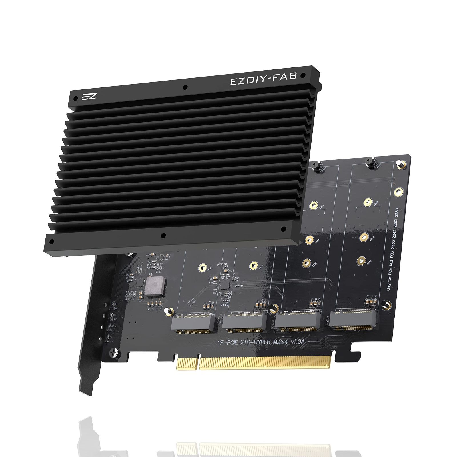 限定SALE，2026 【特価セール】(VROC) RAID-on-CPU および プラットフォームの AMD Intel プラットフォームの X4対応 PCIe PCIe 4.0 PCI-Express RAIDM/B 拡張カード、ヒートシンク付き PCIe X16 分岐が必要 4 グラフィックボード・グラボ・ビデオカード