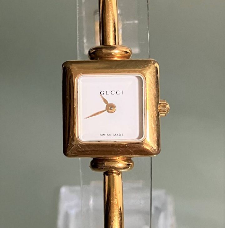 GUCCI グッチ ブレスウォッチ1900Lゴールド稼働品ホワイト