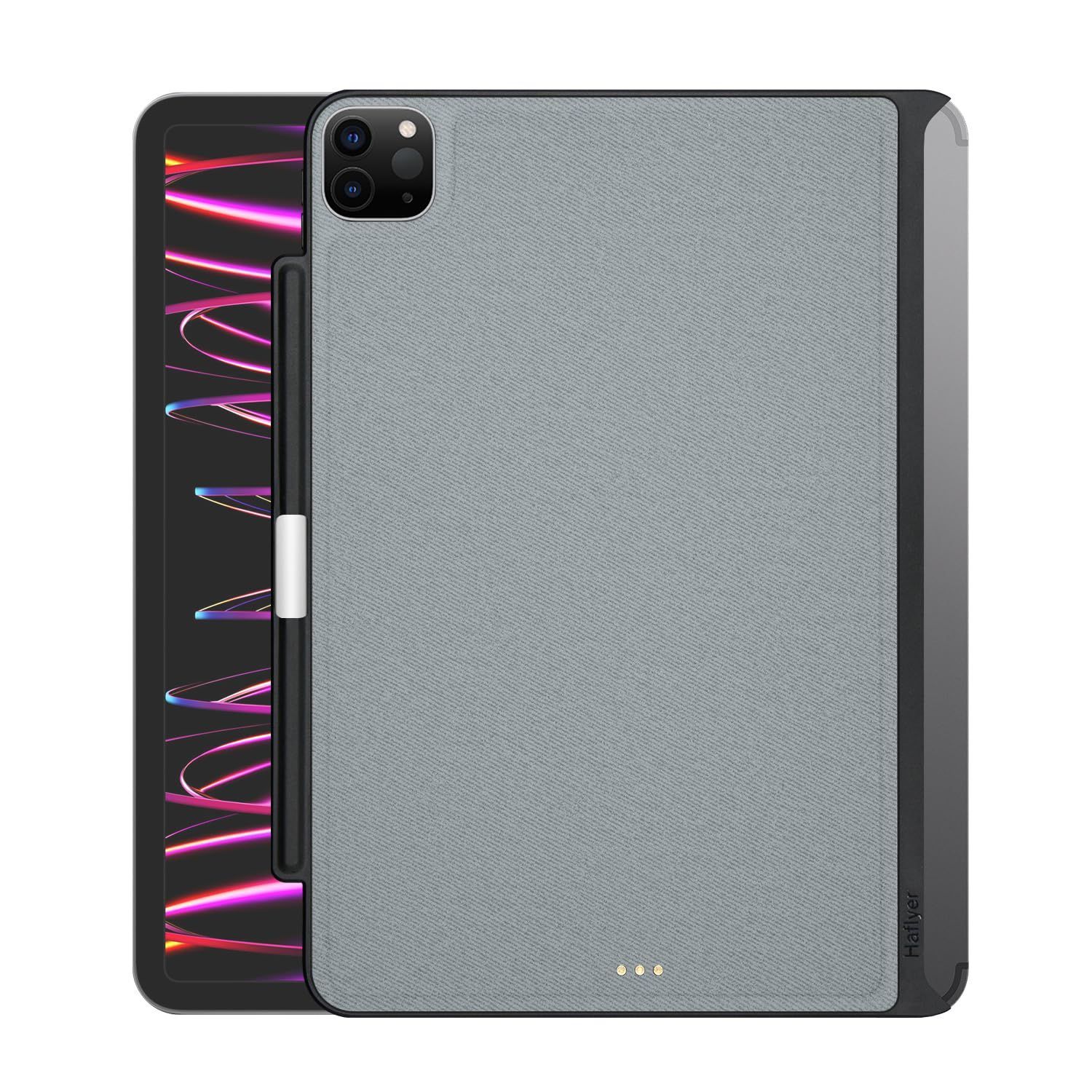 グレー [Haflyer]iPad Pro 11 インチ ケース (2022/2021/2020/2018モデル) iPad Air 5 ケース iPad Air4 10.9 インチ 第5/4世代 2022/2020モデル Pencil収納 PUレザー製 カバ