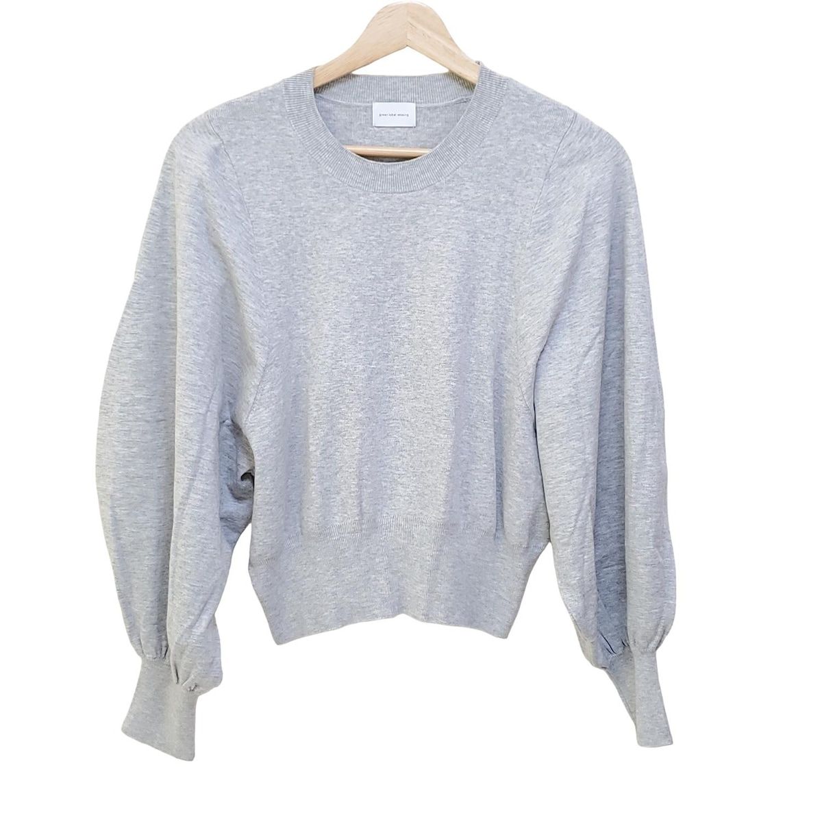 green label relaxing グリーンレーベルリラクシング 長袖セーター レディース - ライトグレー×グレー クルーネック