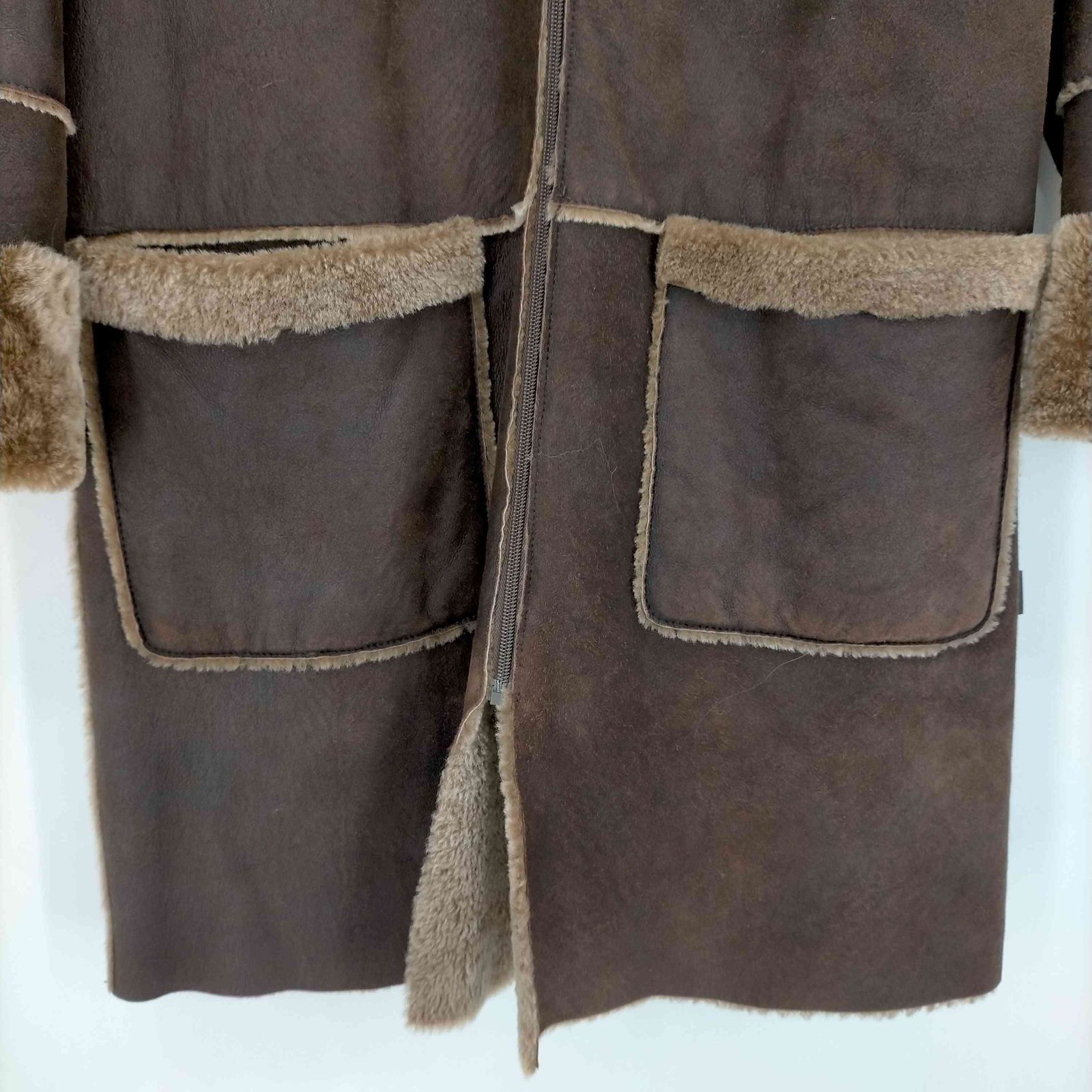 レコパン LES COPAINS MADE IN ITALY SHEARLING ムートンフーデッドコート レディース EUR：42