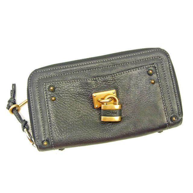 クロエ 長財布 ラウンドファスナー パティントン ブラック レザー