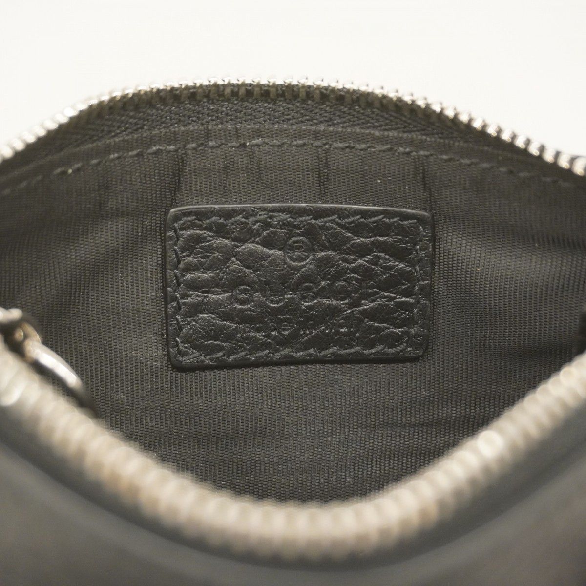 5 mc 2758 グッチ コインケース 795330 レザー ブラック シルバー金具 メンズ