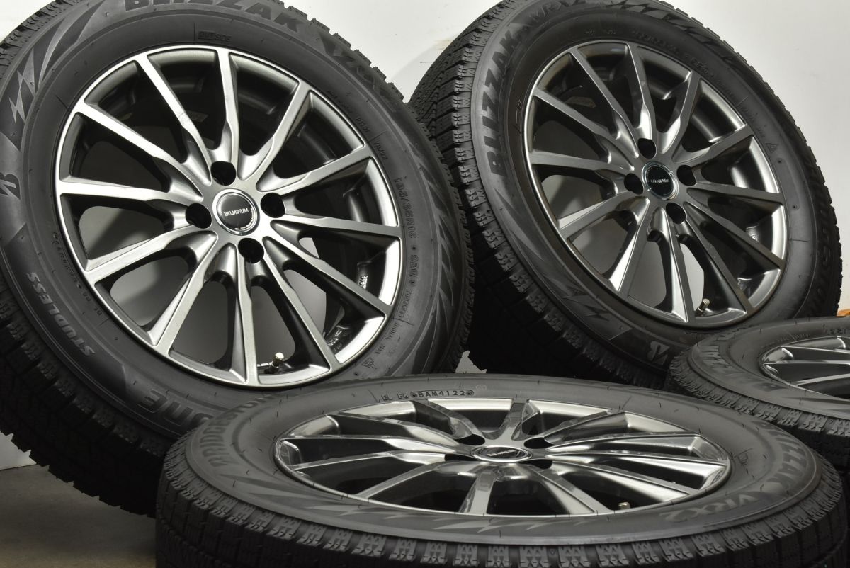 バリ溝 バルミナ 16in 6.5J 40 PCD100 ブリヂストン ブリザック VRX2 195|65R16 ライズ ロッキー レックス ガソリン車 スタッドレス