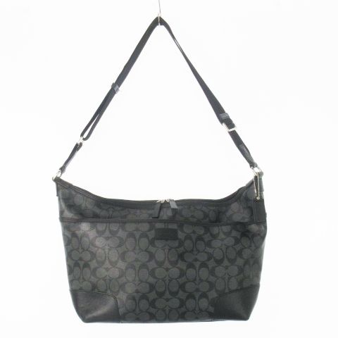 コーチ COACH ショルダーバッグ ワンショルダー PVC レザー 革 シグネチャー ロゴ型押し 黒 ブラック F71107 |CK4 GY18