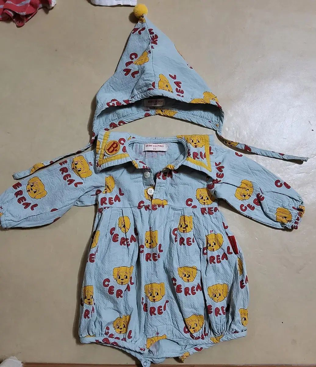 ベベドピノ幼児用ロンパース 80 *帽子