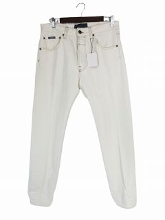 ラルディーニ パンツ 32 ホワイト 白 ラルディーニ LARDINI パンツ ボタンフライ ロング 無地 サイズ32 白