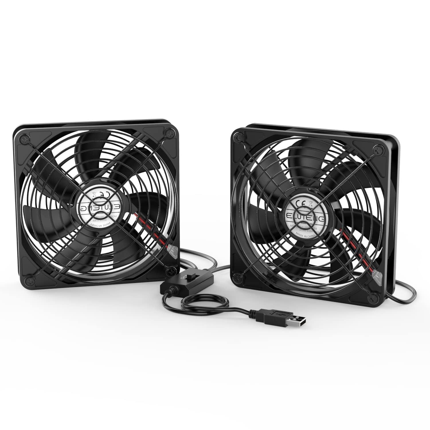 【人気商品】12cm 水槽/ルーター/PS4/PS3/PCなど冷却 薄型 長時間稼働可 黑 5V Dual ボールベアリングモータ採用 PC 送風機 小型 USB USB ミニファン 卓上 強力 冷却クーラー Fan 2台1組 静音 USB扇風機 3